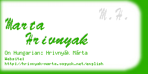 marta hrivnyak business card